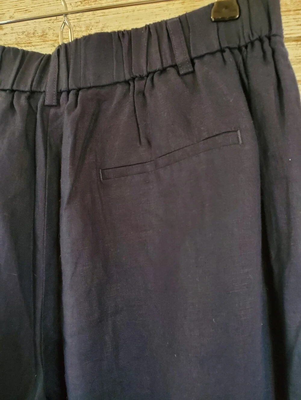 NWT Quince 100% European Linen Pleated Trouser Deep Navy
